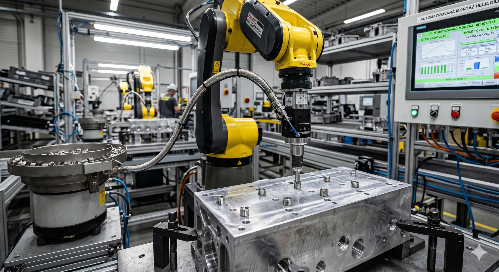 Automatizovaná montáž helicoilů